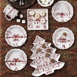 Juliska Country Estate Winter Frolic White Ceramic Salad Plate|