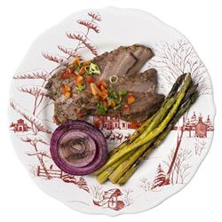 Juliska Country Estate Winter Frolic White Ceramic Dinner Plate|