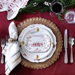 Juliska Country Estate Winter Frolic White Ceramic Dinner Plate|