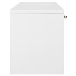 Worlds Away Ralph Rustic White Lacquer Wood Clear Acrylic Handle Desk|