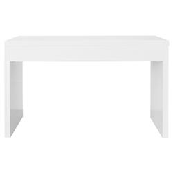 Worlds Away Ralph Rustic White Lacquer Wood Clear Acrylic Handle Desk|