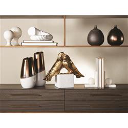 Elise Modern Natural White Alabaster Ball Bookends - Pair|