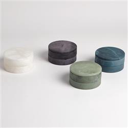 Suri Modern Green Alabaster Round Swivel Decorative Box|