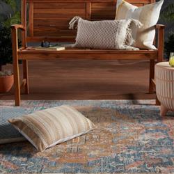 Papyrus Global Beige Striped Indoor Outdoor Lumbar Pillow - 13x21|