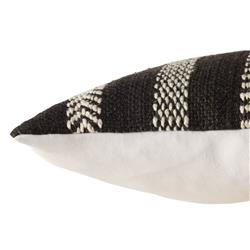Papyrus Global Black Striped Indoor Outdoor Lumbar Pillow - 13x21|