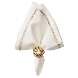 Filament Coastal Gold Embroidered Linen Napkin - Set of 4|