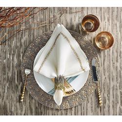 Filament Coastal Gold Embroidered Linen Napkin - Set of 4|