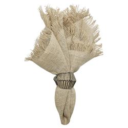 Sarah Fringe Coastal Beach Natural Linen Napkin - Set of 4|