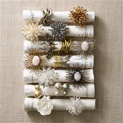 Pearl Modern Classic Silver Metal Napkin Ring - Set of 4|