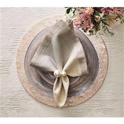 Pearl Modern Classic Gold Metal Napkin Ring - Set of 4|