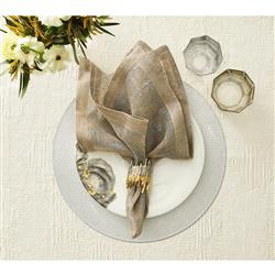 Pebble Modern Classic Silver Round Placemat - Set of 4|