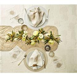 Pebble Modern Classic Silver Round Placemat - Set of 4|