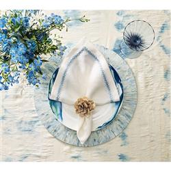 Tahiti Coastal Blue Capiz Shell Round Placemat - Set of 4|