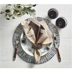 Tahiti Coastal Grey Capiz Shell Round Placemat - Set of 4|