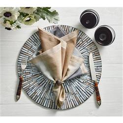 Tahiti Coastal Grey Capiz Shell Round Placemat - Set of 4|