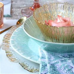 Rufolo Modern Classic Gold Rim Glass Charger|