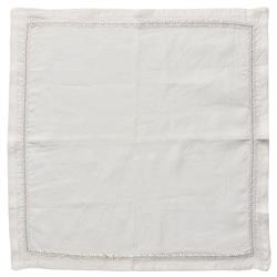 Jardin Modern White Embroidered Linen Napkin - Set of 4|