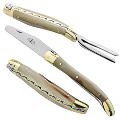 Forge de Laguiole Modern Classic Grey Horn Tip Golf Divot Tool with Knife|