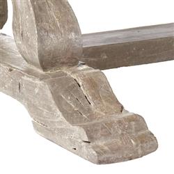 Linet French Country Grey Fiberglass Outdoor Rectangular Dining Table - 102"W|