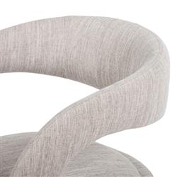 Alexander Mid Century Modern Light Grey Performance Dining Arm Chair|