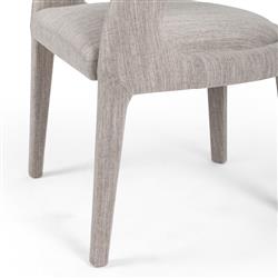 Alexander Mid Century Modern Light Grey Performance Dining Arm Chair|