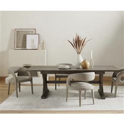 Alexander Mid Century Modern Light Grey Performance Dining Arm Chair|