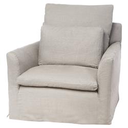 Cisco Home Donato Modern Classic Beige Linen Slipcovered Arm Chair|