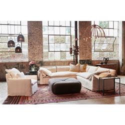 Cisco Home Donato Modern Classic Beige Linen Slipcovered Arm Chair|