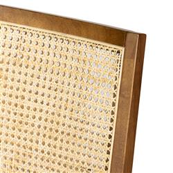 Annette Modern Classic Brown Cane Wood Frame White Performance Dining Side Chair|