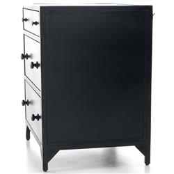 Stancil Industrial Loft Black Iron 3 Drawer Nightstand|