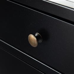 Stancil Industrial Loft Black Iron 3 Drawer Nightstand|