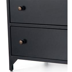 Stancil Industrial Loft Black Iron 3 Drawer Nightstand|