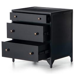 Stancil Industrial Loft Black Iron 3 Drawer Nightstand|