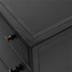 Stancil Industrial Loft Black Iron 3 Drawer Nightstand|