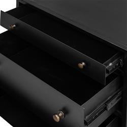 Stancil Industrial Loft Black Iron 3 Drawer Nightstand|