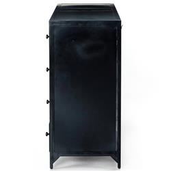 Stancil Industrial Loft Black Iron 8 Drawer Double Dresser|