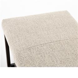 Zarro Modern Classic Beige Cushion Gunmetal Iron Frame Bench|