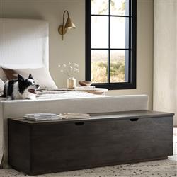 Scarlett Rustic Lodge Aged Brown Solid Mango Wood Storage Trunk|