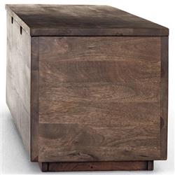 Scarlett Rustic Lodge Aged Brown Solid Mango Wood Storage Trunk|