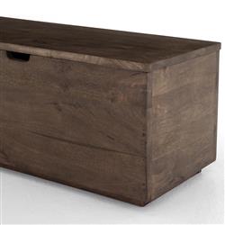 Scarlett Rustic Lodge Aged Brown Solid Mango Wood Storage Trunk|