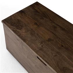 Scarlett Rustic Lodge Aged Brown Solid Mango Wood Storage Trunk|
