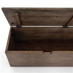 Scarlett Rustic Lodge Aged Brown Solid Mango Wood Storage Trunk|