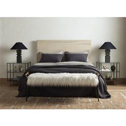 Mark Mid Century Cream Mongolia Fur Seat Black Steel Brown Oak Entryway Bench|