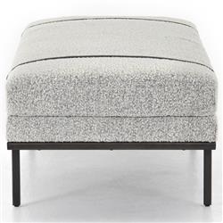 Ronan Modern Classic Grey Performance Upholstered Seat Black Iron Frame Bench|