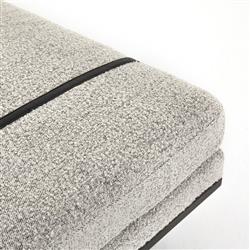 Ronan Modern Classic Grey Performance Upholstered Seat Black Iron Frame Bench|