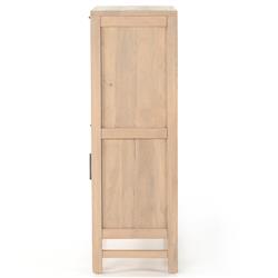 Corazon Global Bazaar Natural Woven Cane Brown Mango Wood Bar Cabinet|