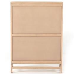 Corazon Global Bazaar Natural Woven Cane Brown Mango Wood Bar Cabinet|