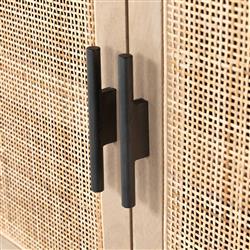 Corazon Global Bazaar Natural Woven Cane Brown Mango Wood Bar Cabinet|