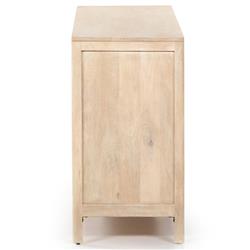 Rhian Coastal Beach Natural Mango Wood Woven Cane 6 Drawer Double Dresser|