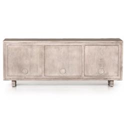 Celia Modern Classic Aged Grey Carved Wood Media Console|